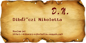 Dibáczi Nikoletta névjegykártya